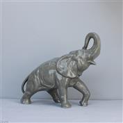 Large Ceramic Elephant in White Clay glazed  Spiced Grey 28 cm Long x 24cm High x 10cm Wide