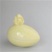 Bunny Sitting Egg Box 16cm Long Lemon Yellow