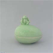 Bunny Sitting Egg Box 16cm Long Mint Green 