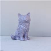 Lily Long Haired Sitting 17cm High White clay Glazed Purple