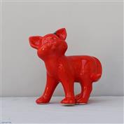 Pitter Patter Standing 15cm High White clay Glazed Red