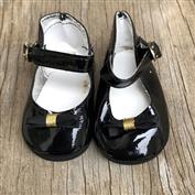 SHOE673-Black Patent Leather Shoes with Socks 8cm x 4cm