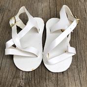SHOE676-Ankle White Doll Sandals 8cm x 3.4cm