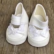 SHOE693-Baby White Shoes with Socks 10cm x 5cm