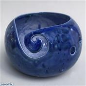 YARN0146-Blue Fantasy Small Round Yarn Bowl 13cm Diameter x 10cm High