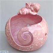 YARN0153-Lying Angel Large Round Yarn Bowl 16cm Diameter x 11.5cm High