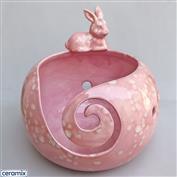 YARN0157-Sweet Bunny Large Round Yarn Bowl 16cm Diameter x 11.5cm High