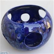 STLC0014-Blue String or Tea Light Candle Holder 13cm Diameter x 10cm High