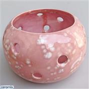 STLC0019-Pink String or Tea Light Candle Holder 13cm Diameter x 10cm High