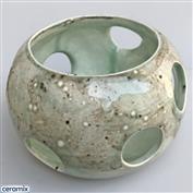 STLC0020-Seafoam String or Tea Light Candle Holder 13cm Diameter x 10cm High