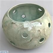 STLC0021-Seafoam String or Tea Light Candle Holder 13cm Diameter x 10cm High