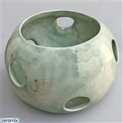 STLC0023-Seafoam String or Tea Light Candle Holder 13cm Diameter x 10cm High