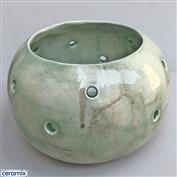 STLC0024-Seafoam String or Tea Light Candle Holder 13cm Diameter x 10cm High