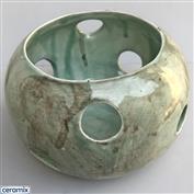 STLC0025-Seafoam String or Tea Light Candle Holder 13cm Diameter x 10cm High