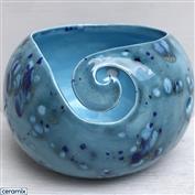 YARN0169-Adventurous Turquoise Small Round Yarn Bowl 13cm Diameter x 10cm High