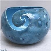 YARN0181-Sensitive Turquoise Small Round Yarn Bowl 13cm Diameter x 10cm High