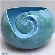 YARN0182-Turquoise Valley Small Round Yarn Bowl 13cm Diameter x 10cm High