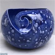 YARN0180-Passionate Blue Large Round Yarn Bowl 16cm Diameter x 11.5cm High