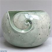 YARN0164-Gracious Green Large Round Yarn Bowl 16cm Diameter x 11.5cm High