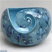 YARN0174-Talented Turquoise Large Round Yarn Bowl 16cm Diameter x 11.5cm High