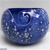 YARN0175-Delightful Blue Large Round Yarn Bowl 16cm Diameter x 11.5cm High