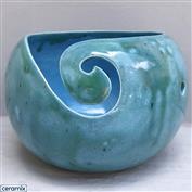 YARN0188-Turquoise Fantasy Large Round Yarn Bowl 16cm Diameter x 11.5cm High