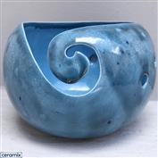 YARN0189-Wondrous Turquoise Large Round Yarn Bowl 16cm Diameter x 11.5cm High