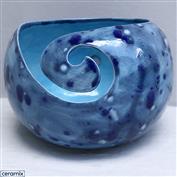 YARN0193-Blue Adventure Large Round Yarn Bowl 16cm Diameter x 11.5cm High