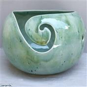 YARN0199-Misty Green Large Round Yarn Bowl 16cm Diameter x 11.5cm High