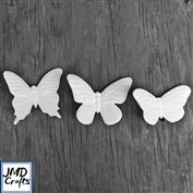 R873- 3 Medium Butterflies 11 x 9.5cm,12.5 x 10cm & 12 x 7cm
