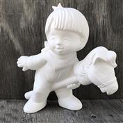 D1130-Sweet Tot Boy with Stick Horse 18cm