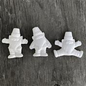 D1701 -3 Cracked Pot Gnome Hanging Ornaments 7.5cm Tall