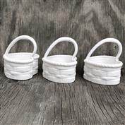 D1264 -3 Mini Woven Heart Baskets 10cm