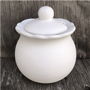 DM1642-Scalloped Sugar Bowl with Lid 12cmH