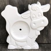 K1394-Cow Clock 24cm 