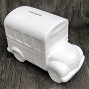 S3381-Cute School Bus Money Box includes Stopper 15cm