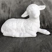 S1559-Large Lying Lamb Looking Right 28cmL