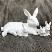 S2485- Nursing Rabbit with 3 Bunnies 21cm