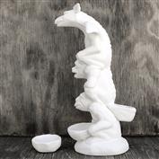 S2993B -Gargoyle Totem with Insense & Candleholder S2976 -26cm