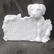 S3838-Puppy Welcome Sign 21cm Wide