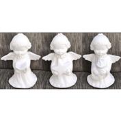 S3874 - 3 Cute Angel Ornaments 8cm