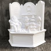 S752- Sitting Santa with Tree & Elves Xmas Scene Music Box Set 21cm(excludes music box mechanism)