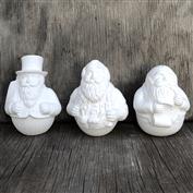 S2486 -3 Roly Polys Lamp, Carpenter & American Santas  Hanging Ornaments 11cm