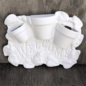 S3865-Tile Pot Welcome Sign 24cm
