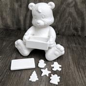 S1902-Sitting Bear with Box & Cookies 18cm