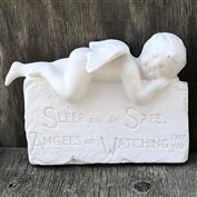 S3878-Sleeping Cherub Plaque 24cm