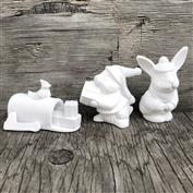 D581 -2 Bunnies & Mailbox Axccessories 10cm 