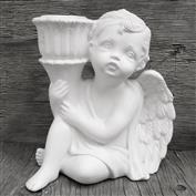 S3075-Sitting Cherub Candle Holder 15cmH