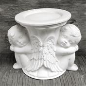 S3738-Double Cherub Candle Stick 17cmH x 15cmW